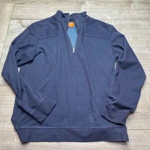 Merrell Shirt SelectWick 1/4 Zip Mens L Blue Cotton Blend Long Sleeve Pullover